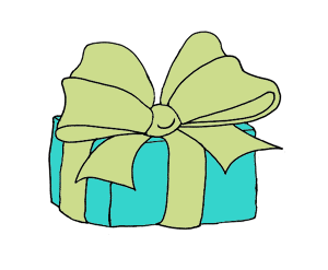 package with smiling bow
