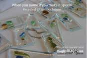 When you name it you make it special Recycled Glass Touchstones