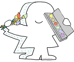 canvas person with paintbox